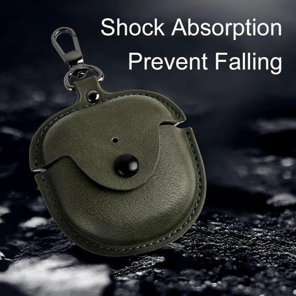 Bose QuietComfort Earbuds Protective Case for Daily Use in olive PU leather with clip, shock absorption and dust protection