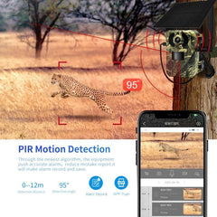 Solar-Powered 4MP Wildlife Surveillance Camera with PIR Alert and Two-Way Audio