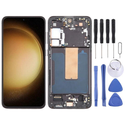 Screen Assembly for Repairing Daily-Use Samsung Phones shown with tools and replacement display kit