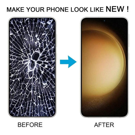 Screen Assembly for Repairing Daily-Use Samsung Phones - before and after cracked to restored display, practical replacement option