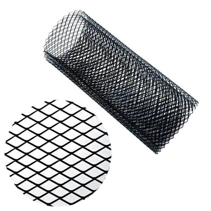 Universal Aluminum Alloy Car Grill Mesh for Debris Protection, 100x33cm - rolled black mesh sheet for car grille debris filtering