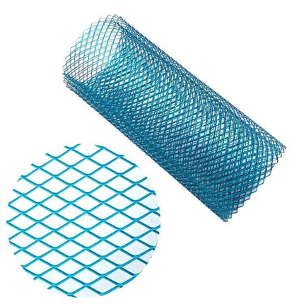Universal Aluminum Alloy Car Grill Mesh for Debris Protection, 100x33cm - blue rolled grill mesh for filtering leaves and debris