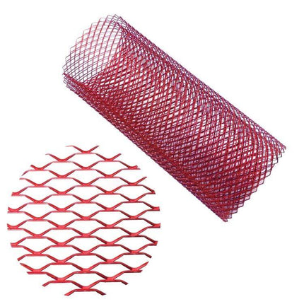 Universal Aluminum Alloy Car Grill Mesh for Debris Protection, 100x33cm - red expanded metal roll for car grille debris guard