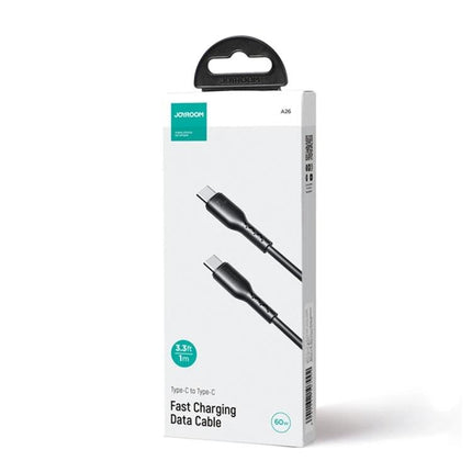 Joyroom USB-C Cable for Daily Device Charging Needs - fast charging Type-C to Type-C data cable in retail packaging, 1m length