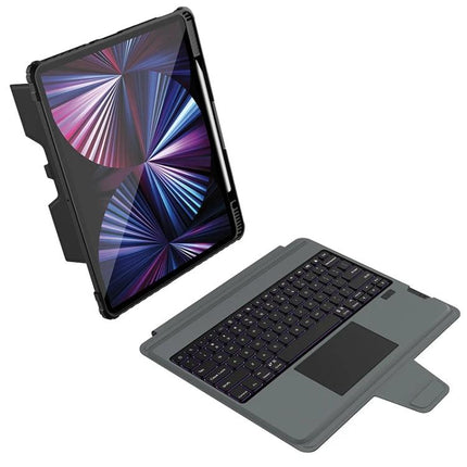 Nillkin Backlit Detachable Keyboard Case for iPad Pro 2024 shown in keyboard and tablet modes with backlit keys and protective folio