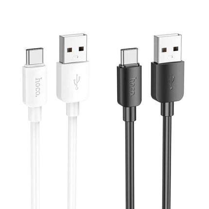A Hoco USB-C Cable for Daily Device Charging Needs – white and black 1m USB-C to USB-A charging cables