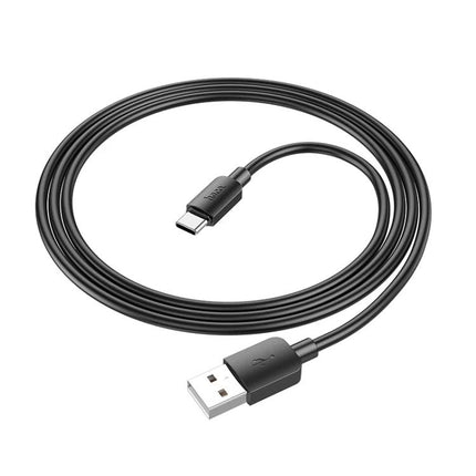 A Hoco USB-C Cable for Daily Device Charging Needs – 1m black USB-A to USB-C cable, lightweight 29g for desk or travel charging