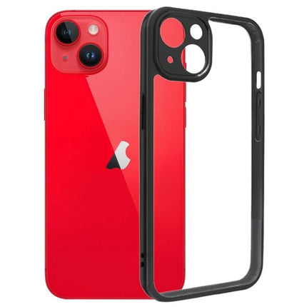 Transparent iPhone Case for Everyday Protection - clear PC back with black bumper showing red iPhone, slim everyday scratch and bump guard