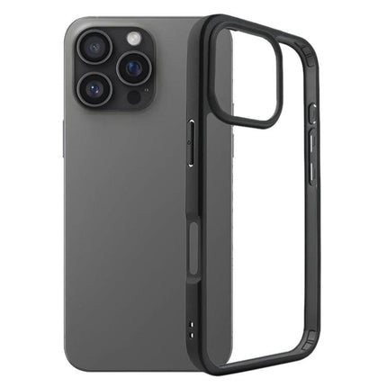 Transparent iPhone Case for Everyday Protection showing clear back panel and slim black frame guarding camera and edges