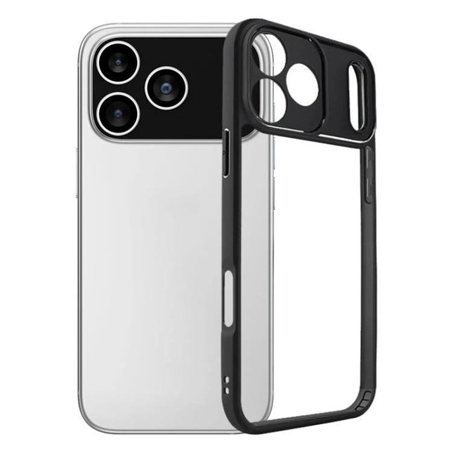 Transparent iPhone Case for Everyday Protection clear PC back and black bumper showing camera cutouts and slim profile