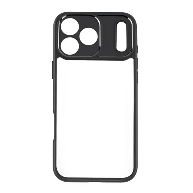 Transparent iPhone Case for Everyday Protection with clear PC back panel and black bumper, slim everyday scratch and bump guard