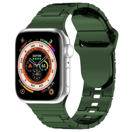 Silicone Square Buckle Armor Watch Band for Apple Watch 44mm