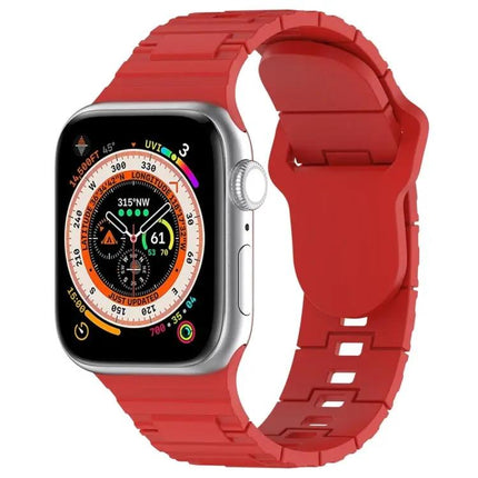 Silicone Armor Watch Band Square Buckle For Apple Watch 44mm