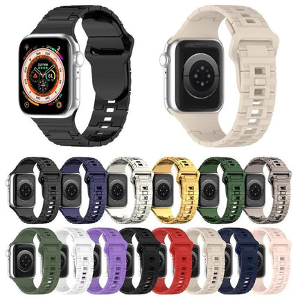 Silicone Square Buckle Armor Watch Band for Apple Watch 44mm