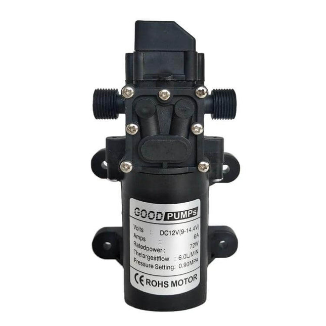 Portable Self-Priming Diaphragm Pump for Vehicle Washing - compact 12V portable pump with adjustable flow for mobile car and boat cleaning