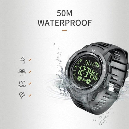 Spovan Waterproof Watch for Daily Fitness and Outdoor Use showing 50M waterproof digital sports watch in water with step, calorie and call notifications