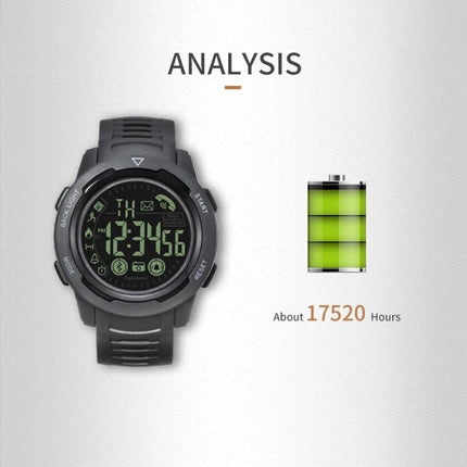 Spovan Waterproof Watch for Daily Fitness and Outdoor Use - rugged black digital watch showing long battery life and fitness tracking icons