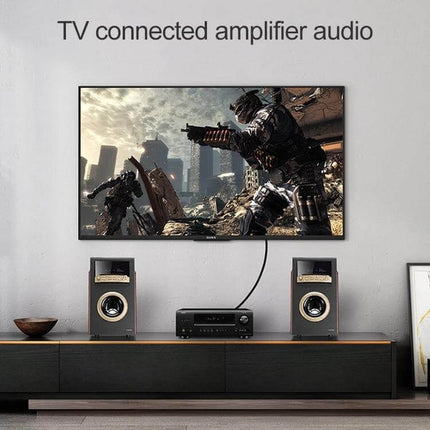 EMK Optical Fiber Cable for Square Port Audio Connections linking TV to amplifier for clear interference-free digital audio