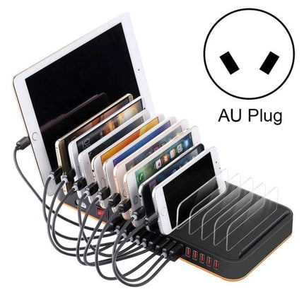 USB Charging Station for Everyday Device Charging at Home - multi-device home charging dock with AU plug and cable organizer