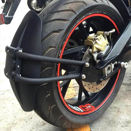 Motorcycle Rear Wheel Fender Mudguard A Style Foot mounted on sportbike rear wheel with PP mudguard protecting tire from dirt and splash