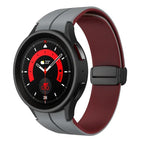 For Samsung Galaxy Watch 6 / 6 Classic / Grey+Wine Red