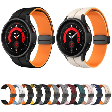 Dual Color Silicone Band Magnetic Buckle For Galaxy Watch 6