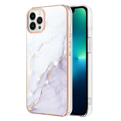 Marble-Inspired Electroplated Dual-Sided Shockproof TPU Phone Case