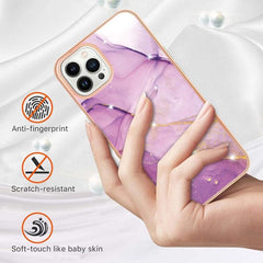 Funda para teléfono a prueba de golpes de TPU IMD de doble cara con diseño de mármol galvanizado