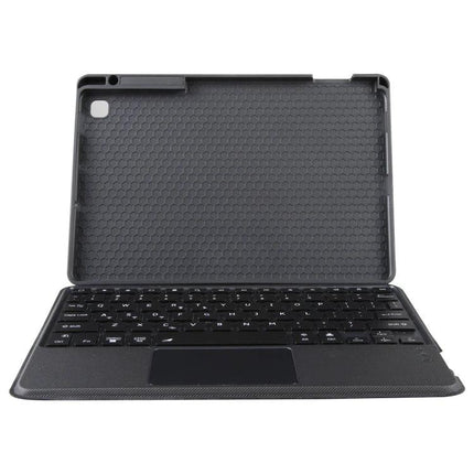 Bluetooth Keyboard Leather Case for Samsung Galaxy Tab S6 Lite 10.4 with Backlight - black leather keyboard case with touchpad open