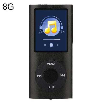 Portable MP4 Player with 1.8-Inch Screen for Music Playback - black compact device showing music playback screen and click wheel controls