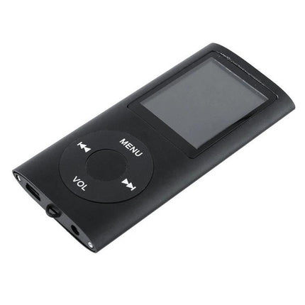Portable MP4 Player with 1.8-Inch Screen for Music Playback - black compact device with 1.8-inch TFT display, click wheel and headphone jack