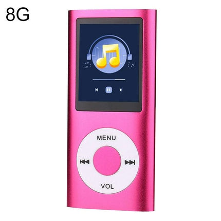 Portable MP4 Player with 1.8-Inch Screen for Music Playback - pink 1.8-inch TFT MP4 music player with menu wheel and 8GB label