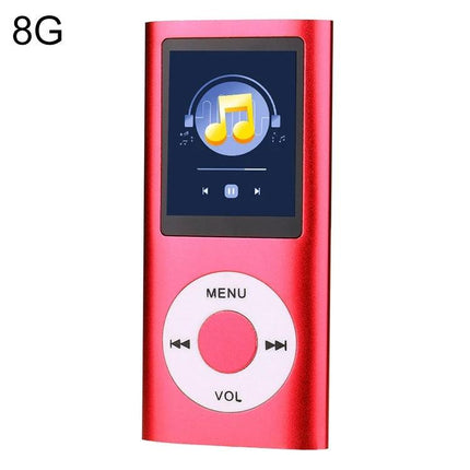 Portable MP4 Player with 1.8-Inch Screen for Music Playback - red 1.8-inch TFT screen music player with menu wheel and 8GB label