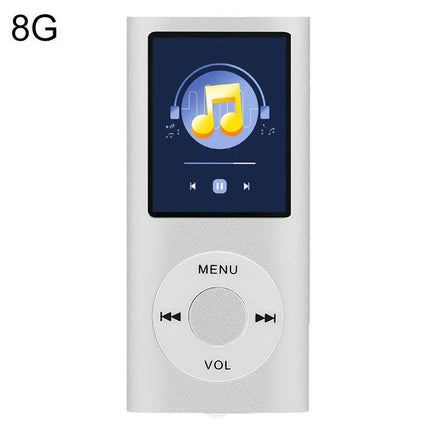 Portable MP4 Player with 1.8-Inch Screen for Music Playback white 1.8-inch TFT screen music icon 8GB portable media player