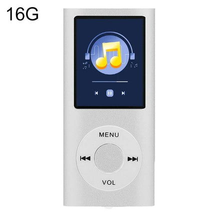 Portable MP4 Player with 1.8-Inch Screen for Music Playback – silver 1.8-inch TFT screen, 16GB support, music icon display