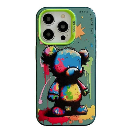 Animal Pattern Phone Case for Everyday Style and Protection showing vibrant oil-painting bear design, slim durable shell and easy access to ports