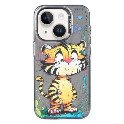 iPhone Case With Animal Pattern For Everyday Protection During Commutes And Daily Use - oil painting tiger design, TPU PC clear protective case