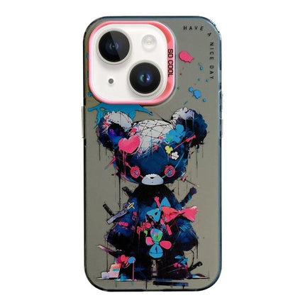iPhone Case With Animal Pattern For Everyday Protection During Commutes And Daily Use - oil-painting bear TPU PC protective case