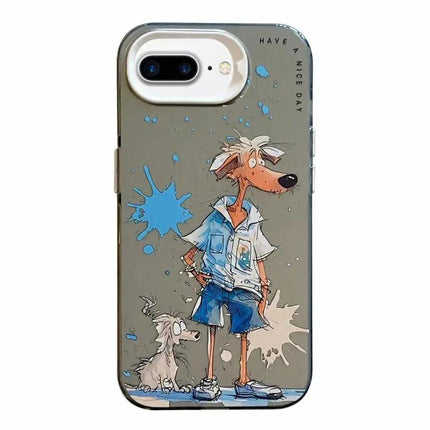 Animal Oil Painting Phone Case For iPhone 7 Plus 8 Plus