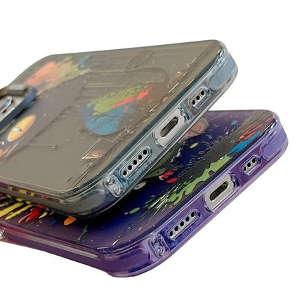 Phone Case With Animal Patterns For Everyday Protection showing two TPU PC protective phone cases with colorful animal pattern splashes