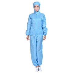 Antistatic Protective Work Suit with Hooded Design for Dust-Free Environments Blue S