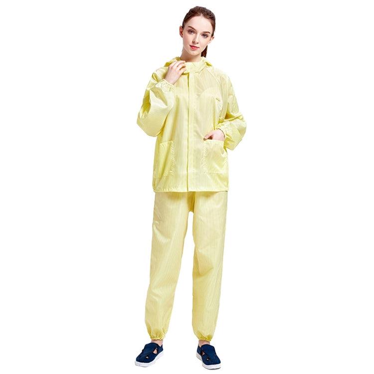 Antistatic Protective Work Suit with Hooded Design for Dust-Free Environments Yellow M