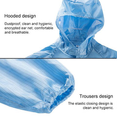 Antistatic Protective Work Suit with Hooded Design for Dust-Free Environments