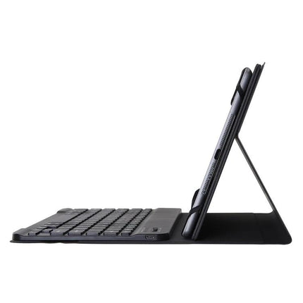 Universal Detachable Bluetooth Keyboard Case for 9.7-10 Inch Tablets shown in side profile with detachable keyboard and tablet stand