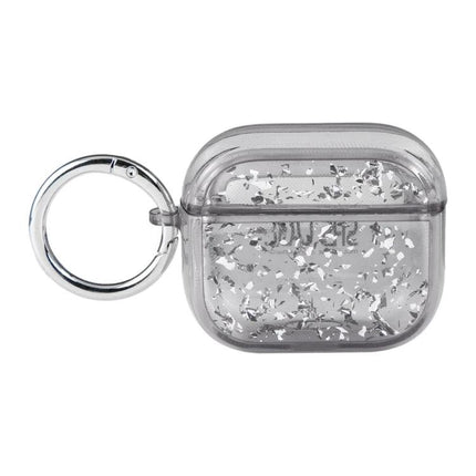 Compact Protective Case for Everyday Earphone Use on the Go - clear glitter protective earphone case with keyring