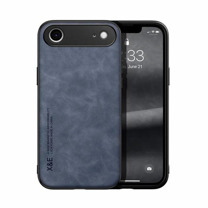 Leather Magnetic Phone Case for Everyday Travel Protection - blue PU leather TPU case with built-in magnetic plate for car mounts and hands-free use