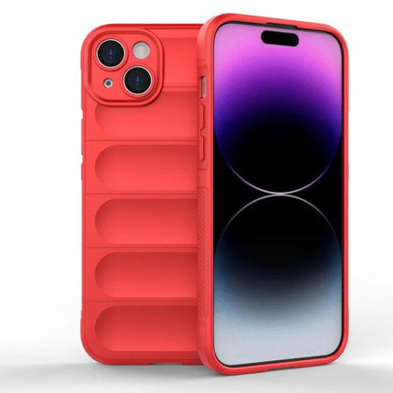 Magic Shield Case For iPhone Everyday Protection On The Go Keeps Your Phone Safe And Accessible - slim red TPU phone case showing front and textured back