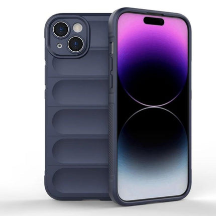 Magic Shield Case For iPhone Everyday Protection On The Go Keeps Your Phone Safe And Accessible - slim navy TPU protective case showing front and back