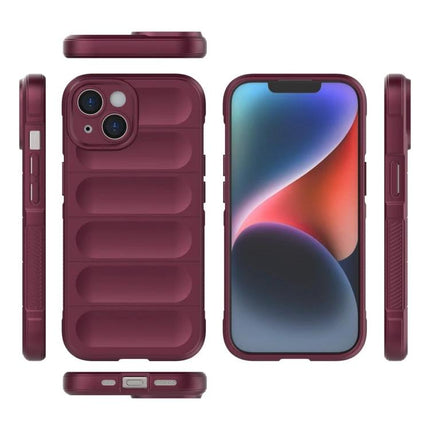 Magic Shield Case For iPhone Everyday Protection For Daily Life And Handling For Casual Use - burgundy TPU iPhone 15 protective case, textured grip, camera cutout