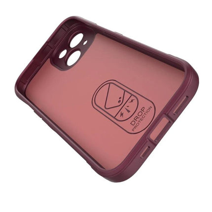 Magic Shield Case For iPhone Everyday Protection For Daily Life And Handling For Casual Use - burgundy TPU iPhone 15 protective case with drop protection badge